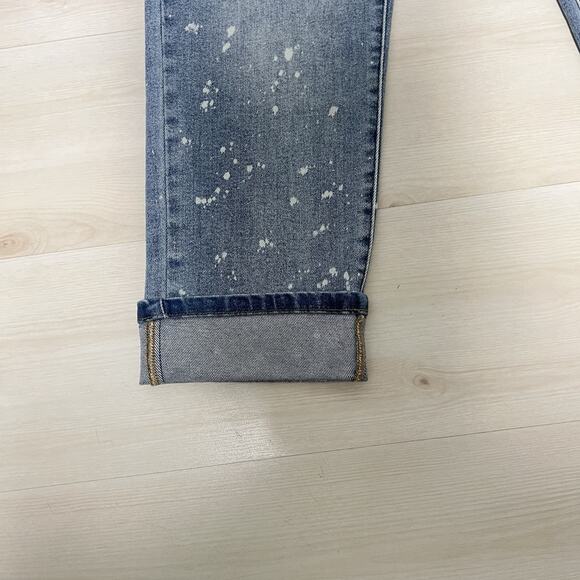 Judy Blue Boyfriend Fit Jeans Women’s 13/31 High Rise Bleach Splatter Stretch - Picture 5 of 15